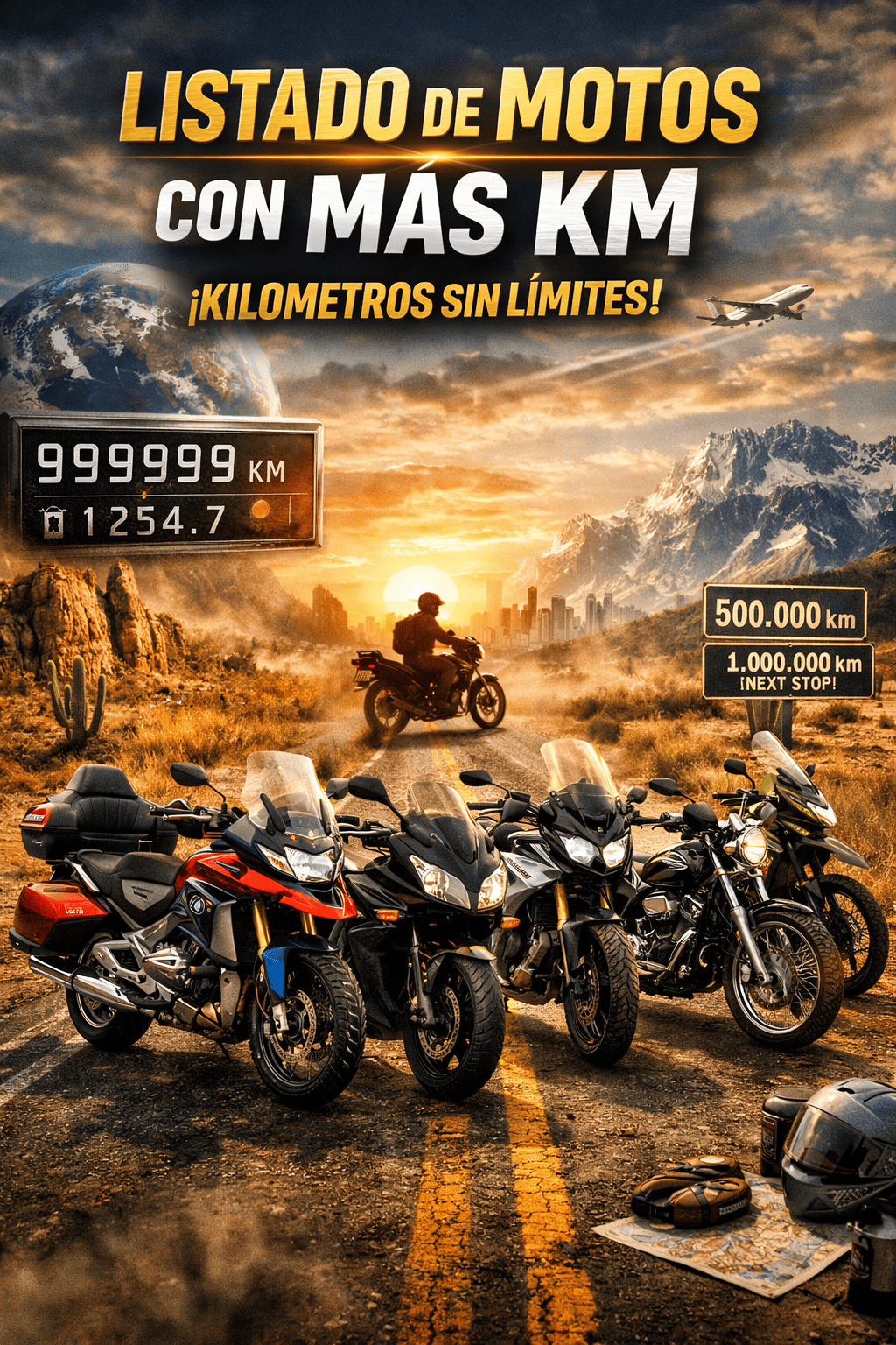 Listado de motos con más km (ranking real) 🏍️